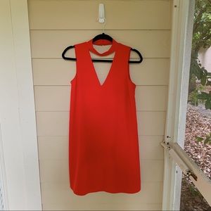 Red A-Line Choker Dress